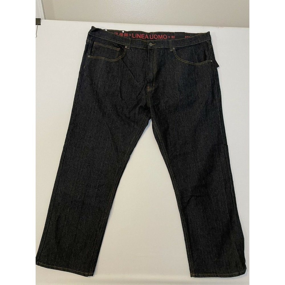 Linea Uomo Modern Straight Fit Jeans Size 44x32 Dark Wash
